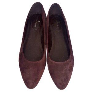BANDOLINO Women’s Be Flexible Burgundy Suede Heeled Flats  Size 7.5
